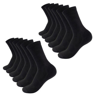 Mens 12 Pack Half Terry Sports Socks (Black)